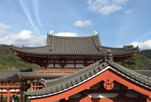 京都　平等院鳳凰堂の西（尾廊側）からの阿弥陀堂