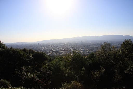 京都　伏見稲荷大社　荒神峰からの京都の眺望