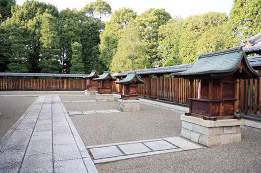 京都　城南宮の本殿東側の末社
