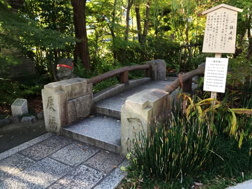 京都　晴明神社境内の旧一条戻橋