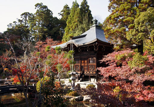 京都　清凉寺本堂裏の弁天堂