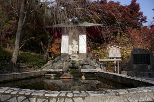 京都嵯峨野　天龍寺境内の平和観音とカエル